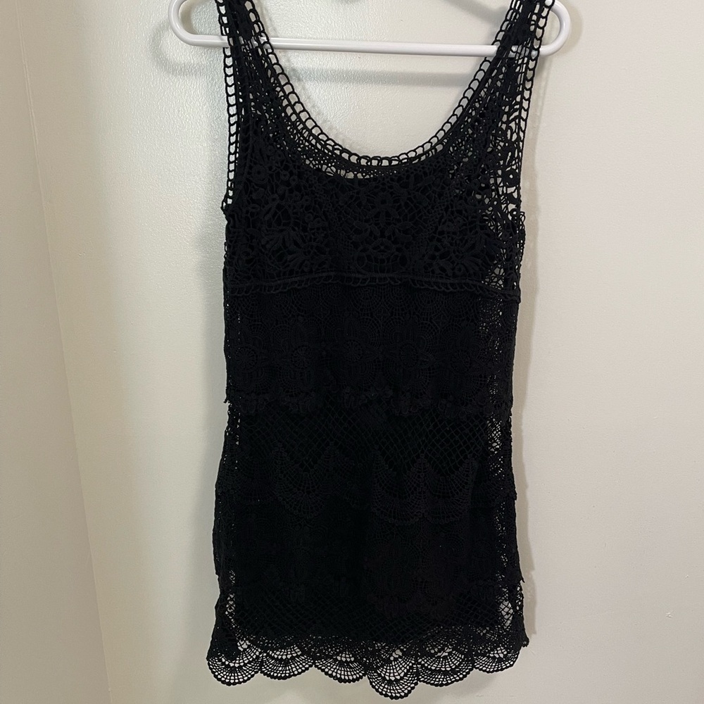 American Eagle Outfitters Black Crochet Dress XS
